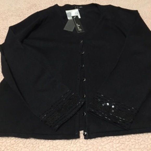 NWT Willi Smith Cardigan with touch of Beads on Sleeves  XL - Picture 1 of 9